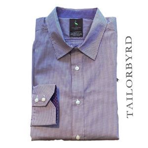 Tailorbyrd Dress Shirt - Purple/White Stripe Size XL‎