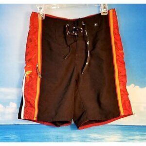 HOBIE Mens BLACK Swim Bathing Suit ZIP Pocket pants bottoms NO LINER size 36 Reg