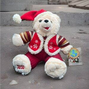 2010 Dan Dee Snowflake Large 22” Teddy Bear Boy Christmas Red Stuffed Animal