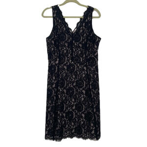 Loft Black lace dress size 10