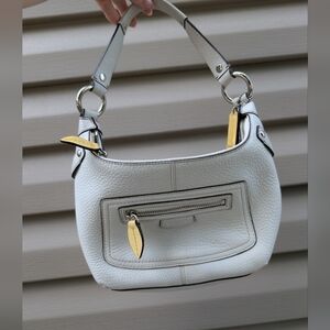 Vintage coach white  and yellow Penelope leather bag