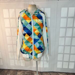 Born Fly Multicolor Colorful Windbreaker Jacket Size Large