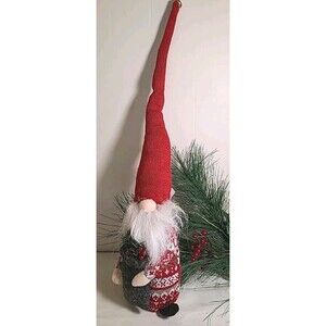 NWT Nordic Gnome Christmas Shelf  20"  Knit Hat Pattern Knit Body Midwest Gift