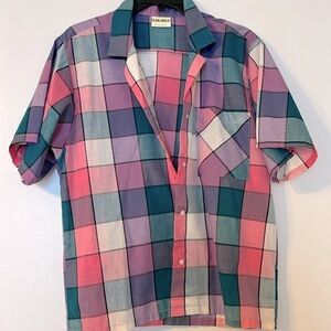 Women’s Vintage Oak Hill Lightweight Plaid Short Sleeve Button Down Shirt