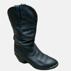 Durango Women's Western Slouch Boots Black Leather Metal Toe Sz 6.5 M