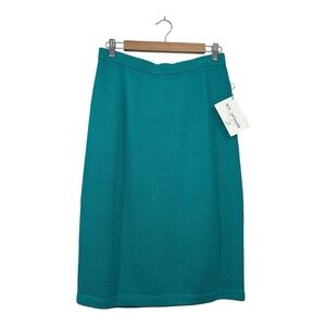 NWT St. John Wool Pencil Skirt in Jade Size 10