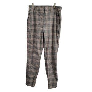 Massimo Dutti Trouser Dress Pants 6 Womens Checkered Plaid Career Pockets