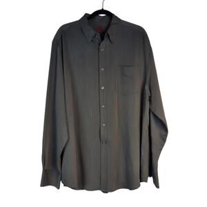 REUNION GREEN MEN'S XL SHIRT‎ COLLAR BUTTON UP LONG SLEEVE DRESS WORK CASUAL