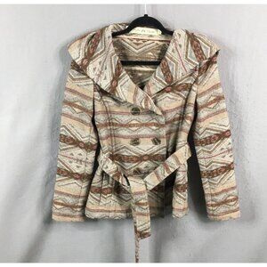 ANTHROPOLOGIE Daughters Of The Liberation Jacket Womens XS Western Aztec Belted