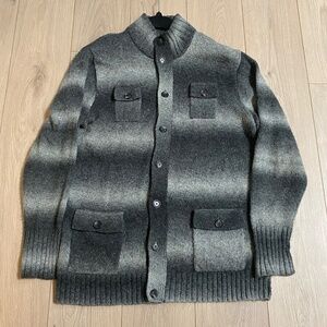 Claiborne XL Grey Sweater Button Up Sweater Wool