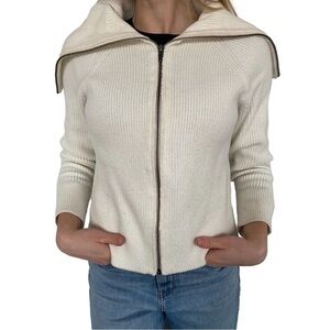 twik Women’s Simons Cream Full Zip  Turtleneck Sweater - Size XS