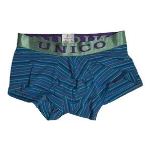 Unico Men's S Striped Boxer Briefs Blue Multicolor Cotton Spandex Underwear