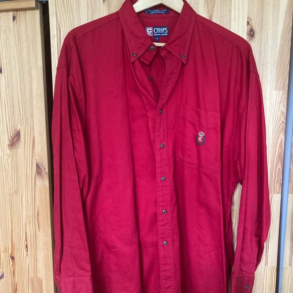 Chaps Other - Vintage Chaps Ralph Lauren red button-down dress shirt (Large)