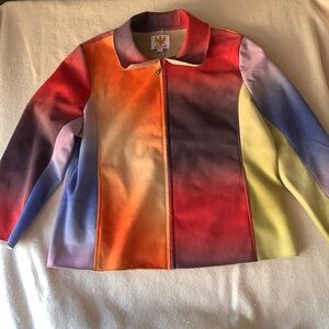 Ameri Mode Vintage Faux Suede Jacket Colorful Women’s Size XL