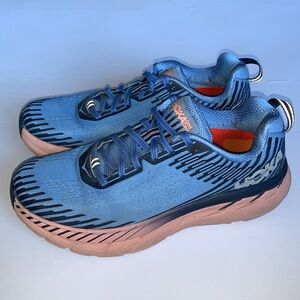 Hoka One One Clifton 5 Sneakers Blue and Pink Size 8.5