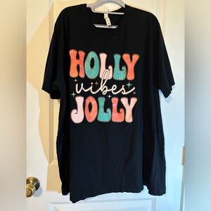 Short sleeve Christmas Tshirt Holly Jolly 3X