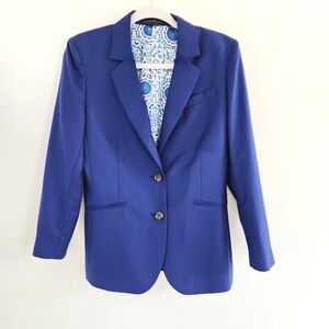 Indochino Cobalt Blue Women's Blazer Newbury 48 Wool Cashmere