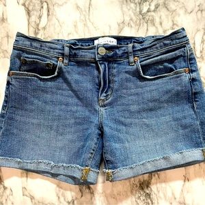 LOFT Women’s Size 0 Classic Denim Mid Rise Blue Jean Shorts Cuffed