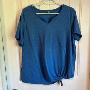 Hyba Blue Tie Front Workout Top XXL