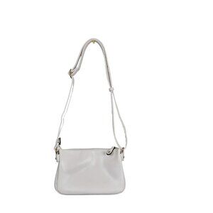 Gussaci Leather White Leather Purse Crossbody Shoulder  Bag