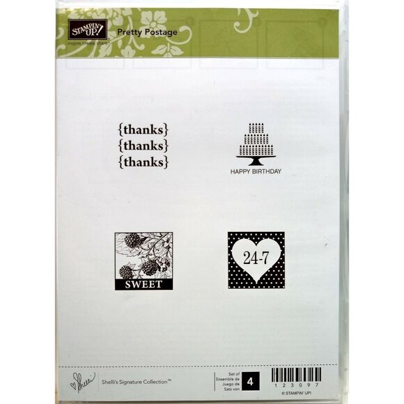 Stampin' Up! Other - Stampin' Up! PRETTY POSTAGE Cling Rubber Stamp Set Of 4 Signature Collection