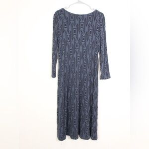 Tianello Textured Blue Black Midi Dress M