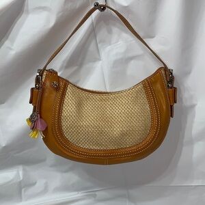 RELIC Brown and Woven Shoulder Bag