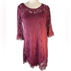 Divided by H&M Lace Dress Size 10 in Burgundy NWOT Fall Autumn Whimsigoth Fairy