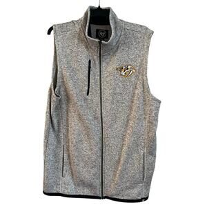 Nashville Predators Vest Mens Large Gray Fleece Embroidered Logo Jacket