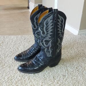 Tony Lama Men's Ostrich Cowboy Boots SZ 8D (8225)