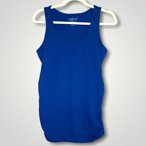 a:glow Blue Maternity Tank Top Size Medium