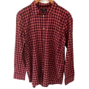 J. Crew Red & Navy Plaid Button Down Shirt Sz 10