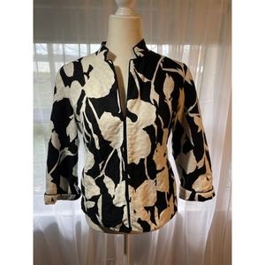 Chico Size 0 Women's Jacket Black &‎ White