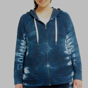 Lane Bryant Livi Activewear Blue Tie Dye Hoodie Size 22/24