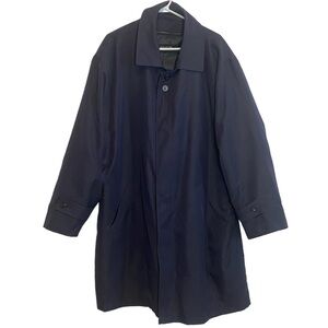 Baumler Men's Navy Fashion Button Down Trench Coat Size XL