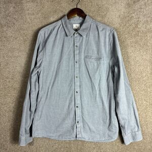 Adriano Goldschmied Shirt Mens Size XL Gray Slim Fit Long Sleeve Flannel Casual