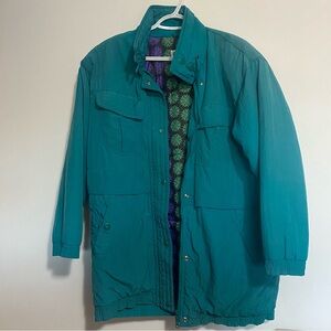 Vintage Oversized Teal Blue Jacket