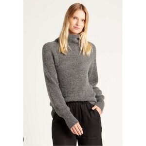 🍁🍂 Quince Alpaca Wool Knit Charcoal Gray Turtleneck Sweater 🍂🍁