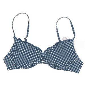 Red Carter Blue Gingham Ruffly Swimsuit Top