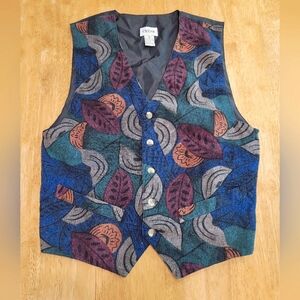 EUC VTG Cezar button up silk vest