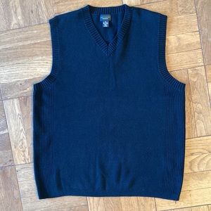 COPY - 1990s men’s v-neck vintage sweater vest, cotton/acrylic blend, M