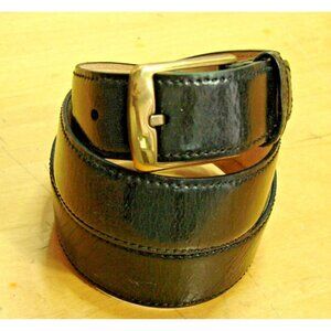 L'Aiglon Lucido Aniline Black Leather Men Belt Size 32/80 Dress Belt Shiny Paris