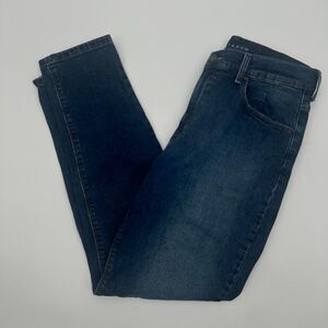 Mott & Bow Mom Jeans Womens 30x28 Blue Denim Skinny Leg Flat Front High Rise