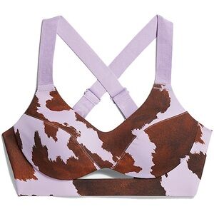 adidas x Ivy Park cow print purple brown sports bra top athletic cross