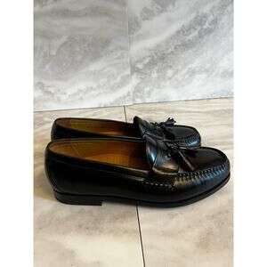 Cole Haan NikeAir Mens Loafers Tassel Kiltie Black Leather Shoes Size 9.5 M