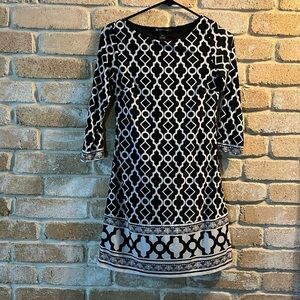 INC Black & White Patterned Dress