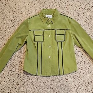 Cervelle Green Leather Jacket