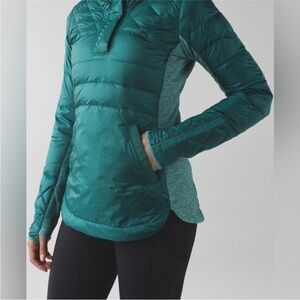 Lululemon  goose down running jacket Teal green size 4