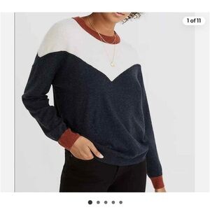 Madewell XXS Colorblock Yoke Pullover Sweater