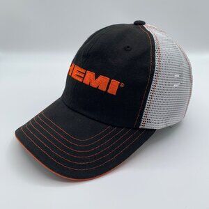 Hemi Mens Black White Mopar Relaxed Fit Strapback Trucker Hat